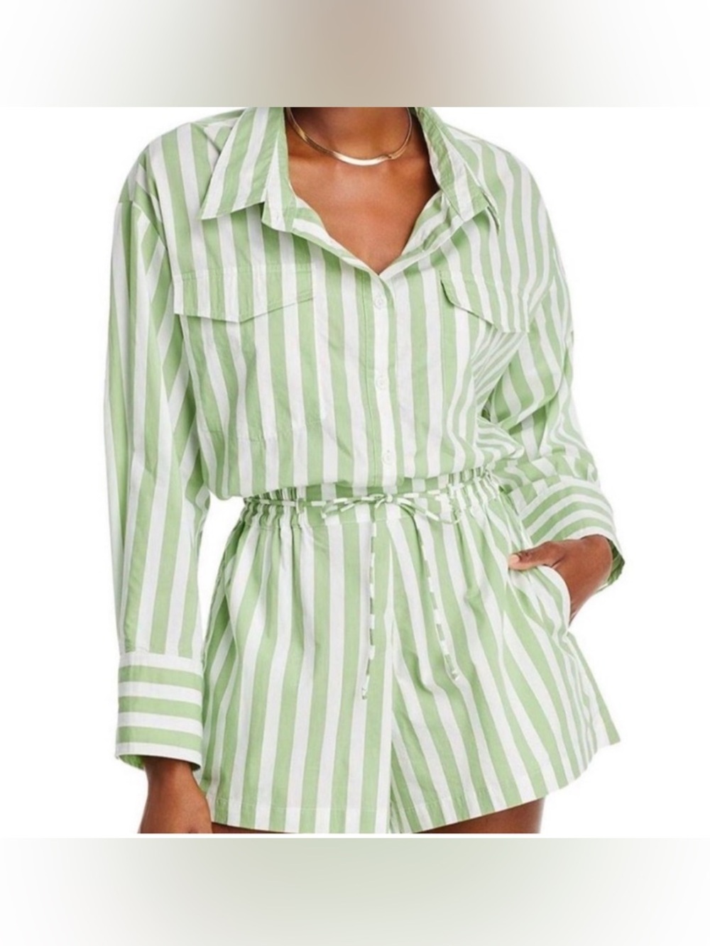 Faithful the Brand - Striped Green Playsuit - Picture 2 of 2